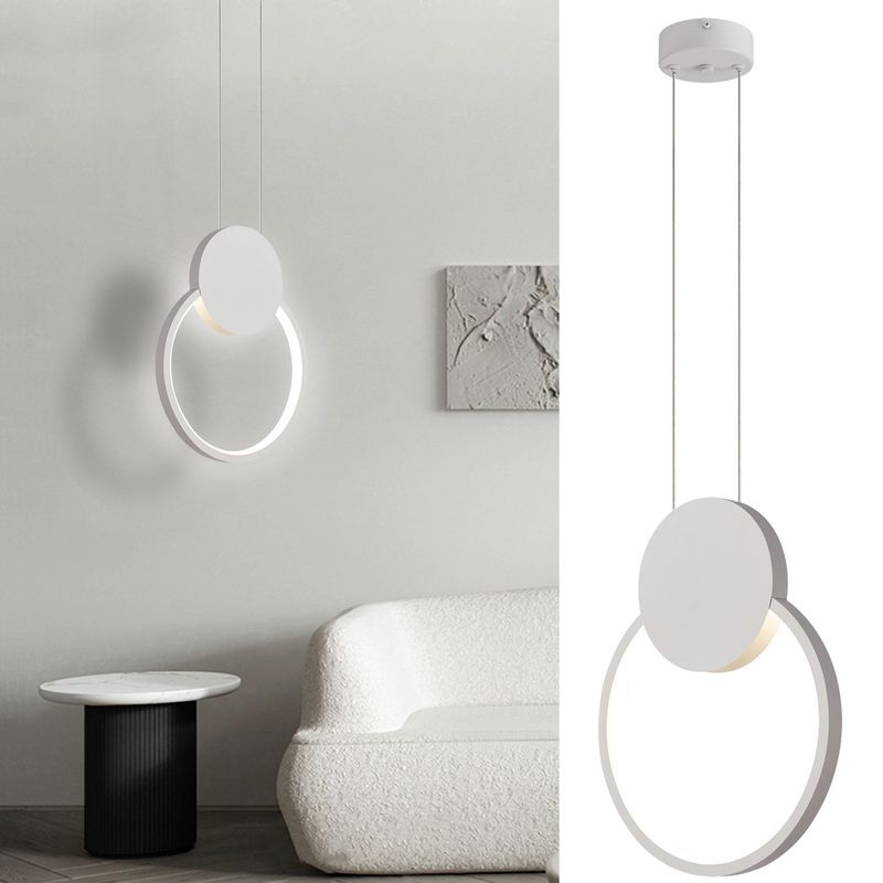 JUST HOME COLLECTION - Lámpara Colgante Metal Blanco 20 cm