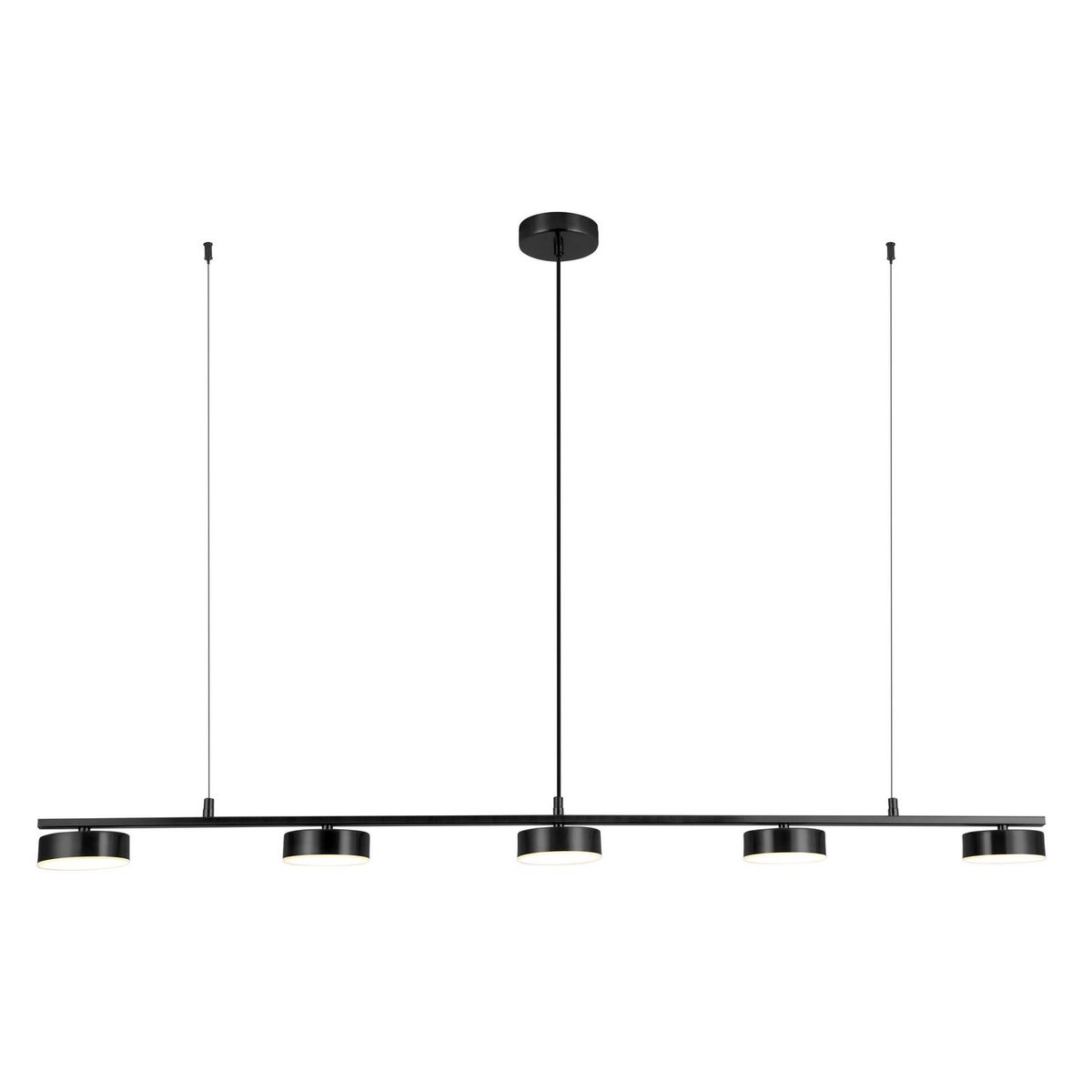 JUST HOME COLLECTION - Lámpara Colgante Led Singa 5 Luces Metal Negro