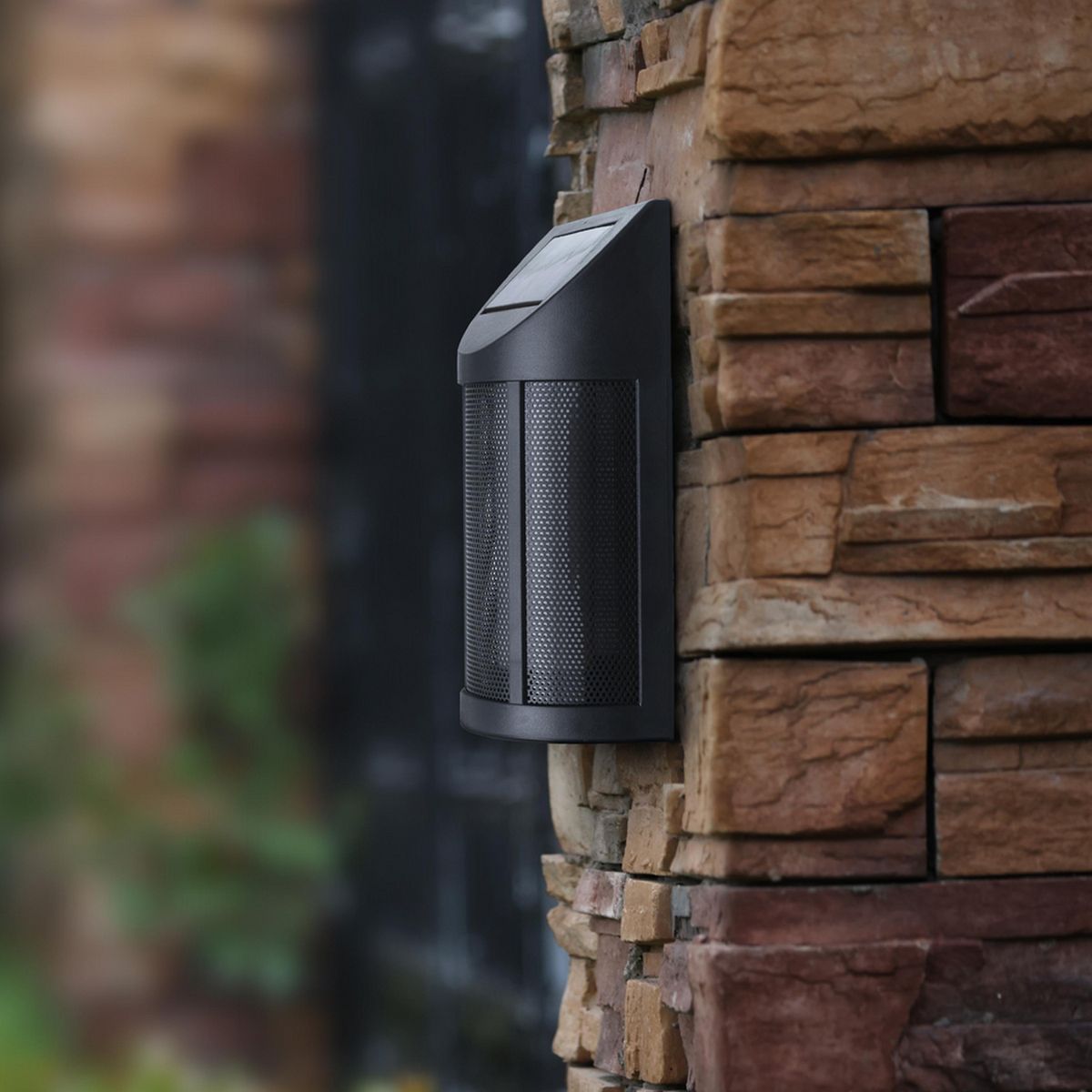 JUST HOME COLLECTION - Aplique Solar Led Exterior Flama Negro