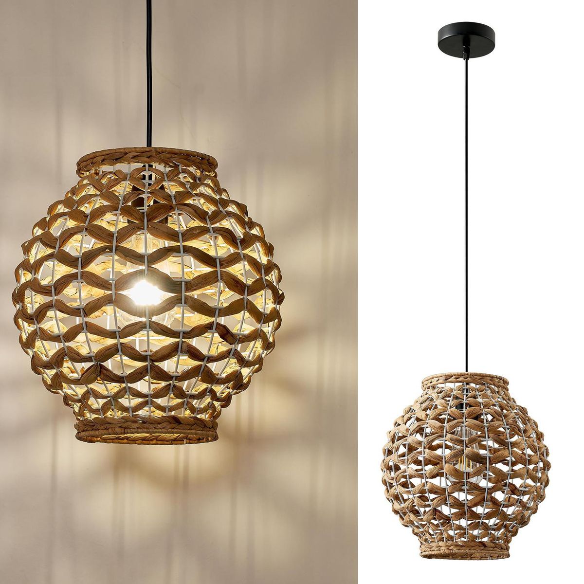 JUST HOME COLLECTION - Lámpara Colgante Ratán Amarillo