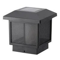Farol Solar Poste Led Flama Negro