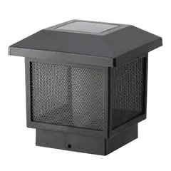 JUST HOME COLLECTION - Farol Solar Poste Led Flama Negro
