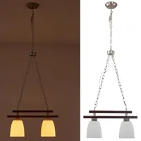 Lámpara Colgante 2 Luces Vidrio Blanco