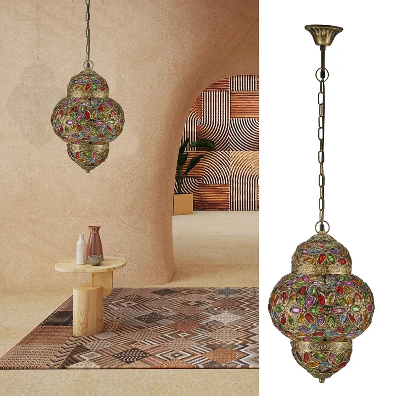 JUST HOME COLLECTION - Lámpara Colgante Metal Multicolor