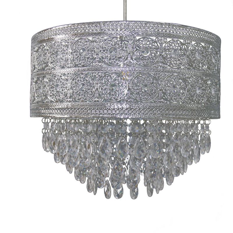 JUST HOME COLLECTION - Lámpara Colgante Metal Gris/Plata 40 cm