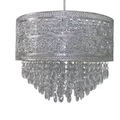 JUST HOME COLLECTION - Lámpara Colgante Metal Gris/Plata 40 cm