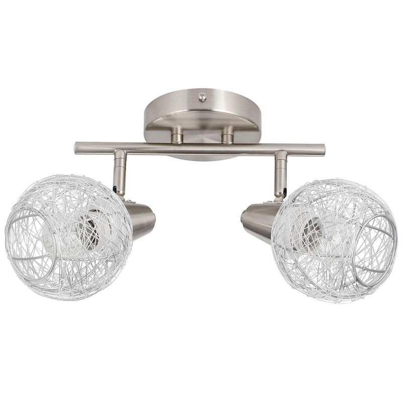 JUST HOME COLLECTION - Barra Danubio 2 Luces Acero Gris/Plata 27 cm
