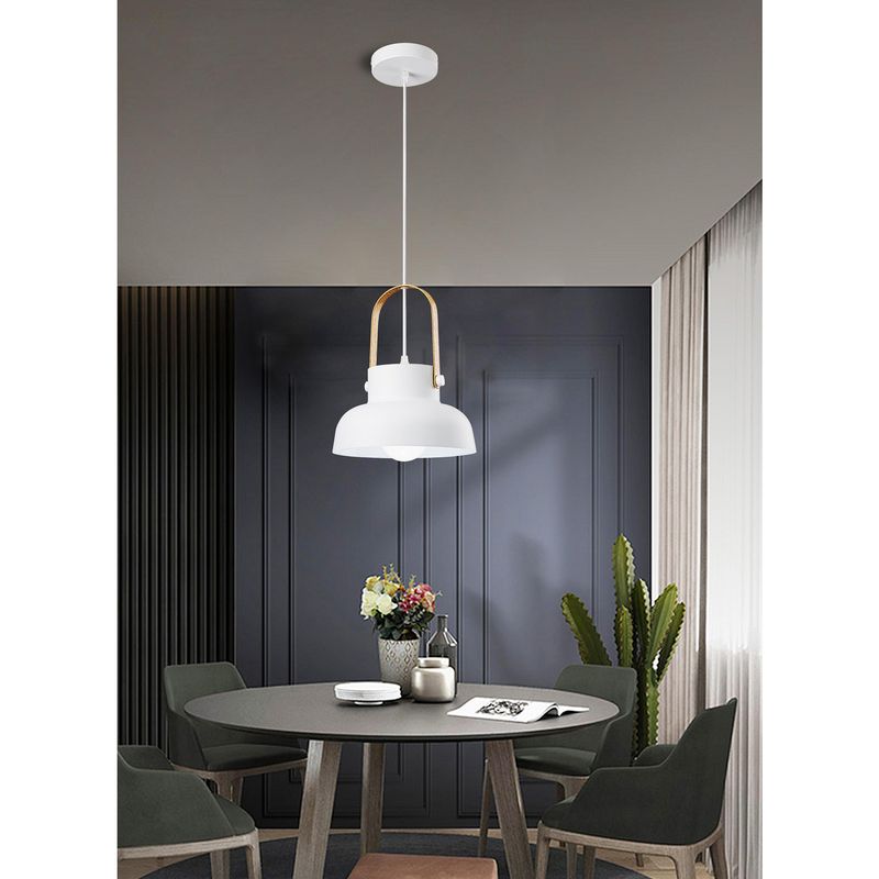 JUST HOME COLLECTION - Lámpara Colgante Acero Blanco 23 cm