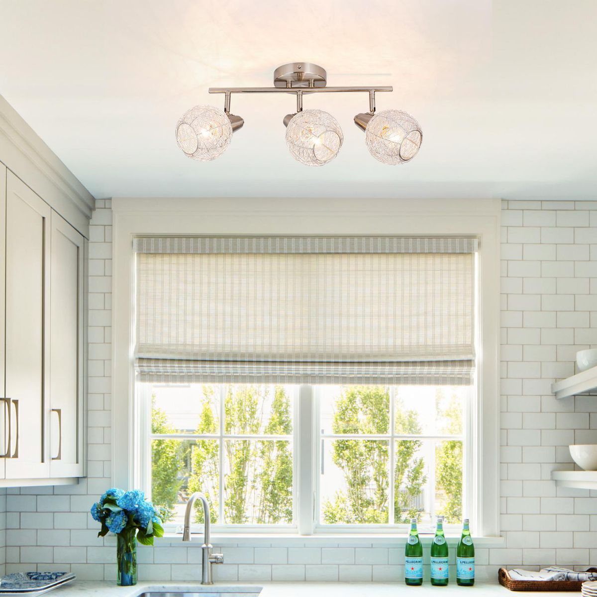 JUST HOME COLLECTION - Barra Danubio 3 Luces Acero Gris