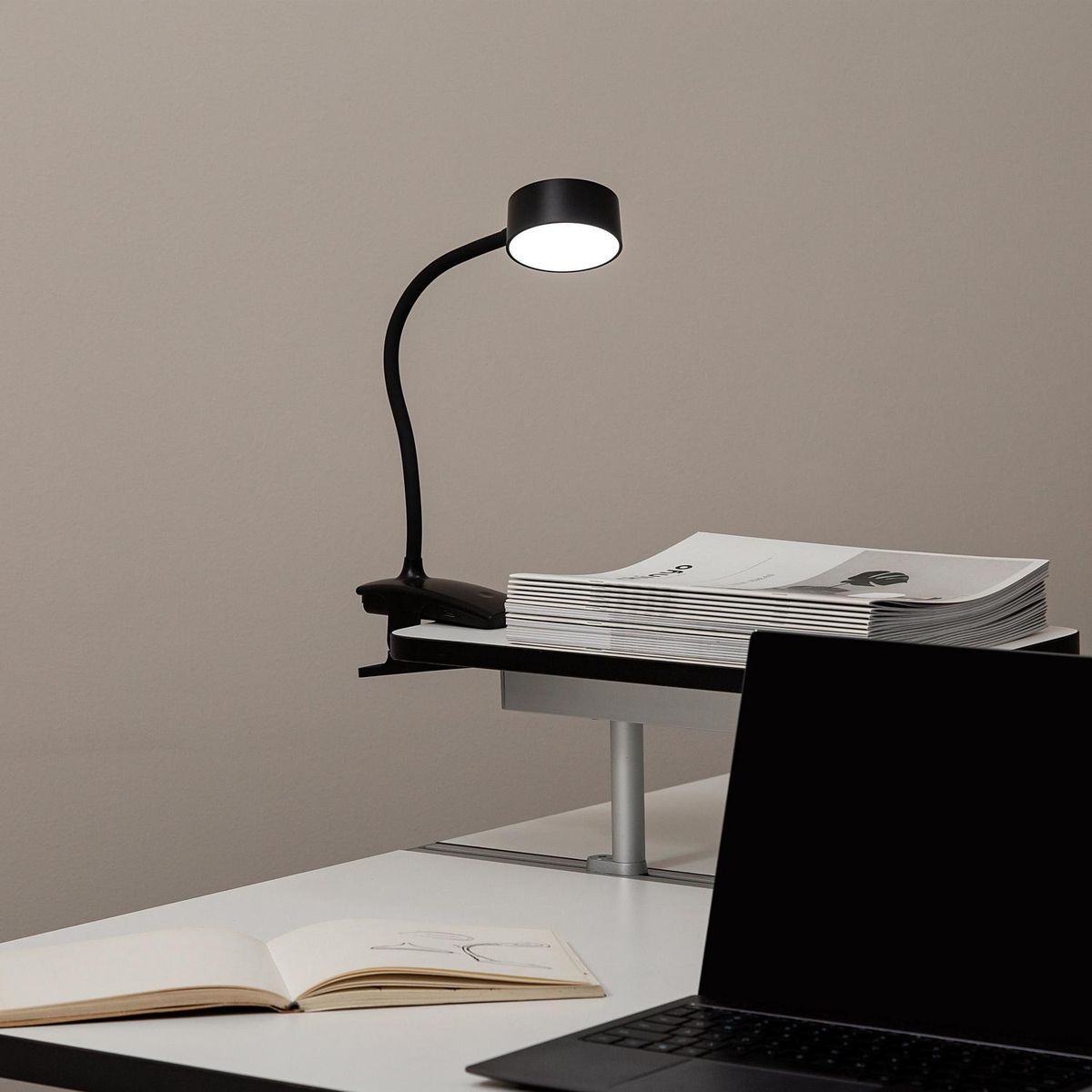 JUST HOME COLLECTION - Lámpara de Escritorio Clip Negro 5x35 cm