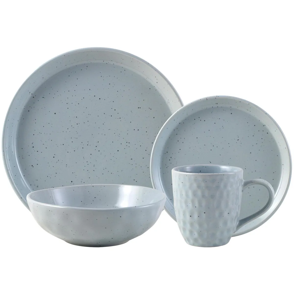 JUST HOME COLLECTION - Juego de Loza 24 Piezas Cerámica Gris