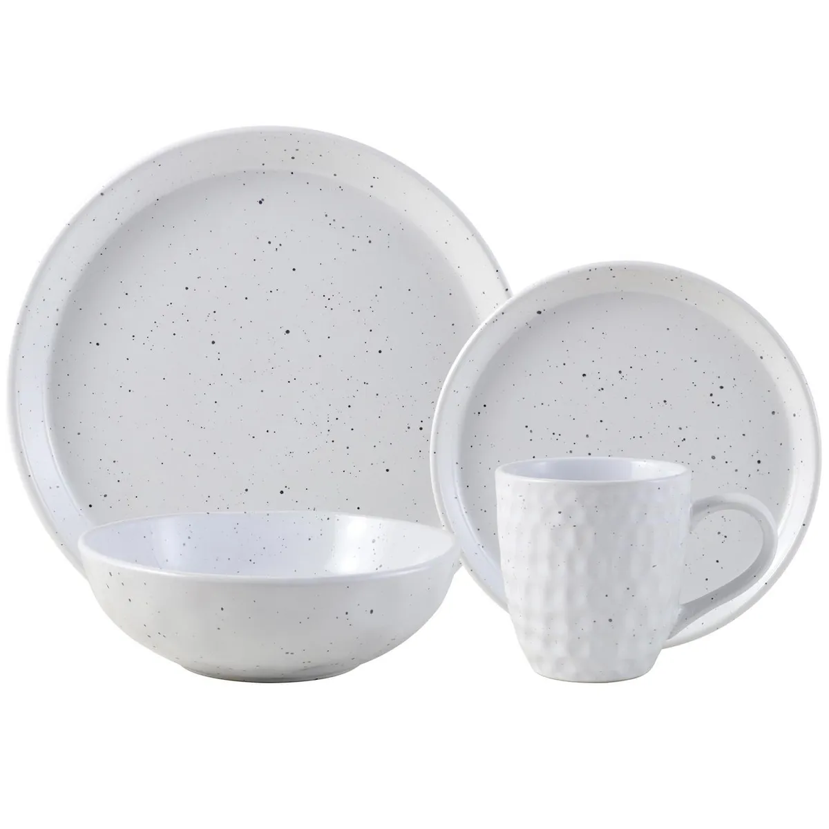 JUST HOME COLLECTION - Juego de Loza 24 Piezas Cerámica Blanco