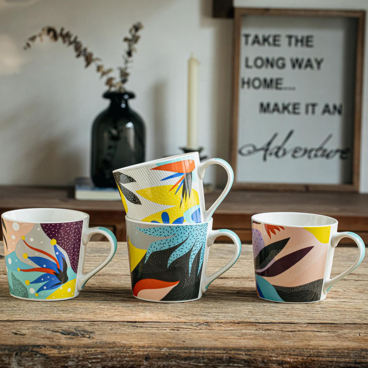 JUST HOME COLLECTION - Tazón/mug 400 ml diseños surtidos