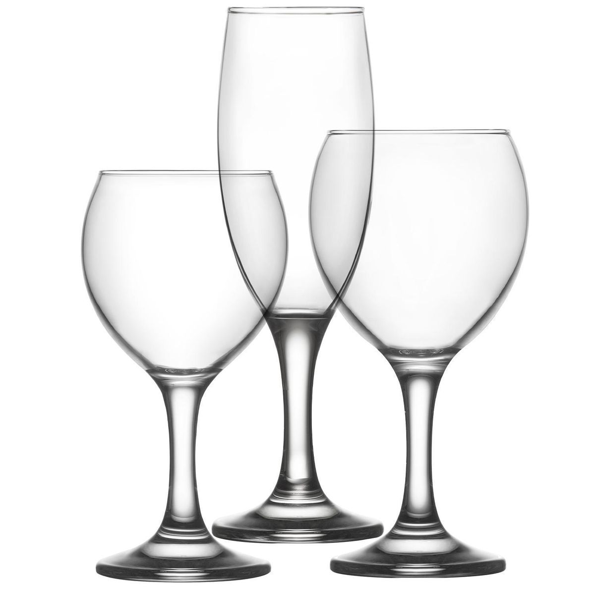 LAV - Set 18 Copas de Vino tinto 260 ml Vidrio Transparente