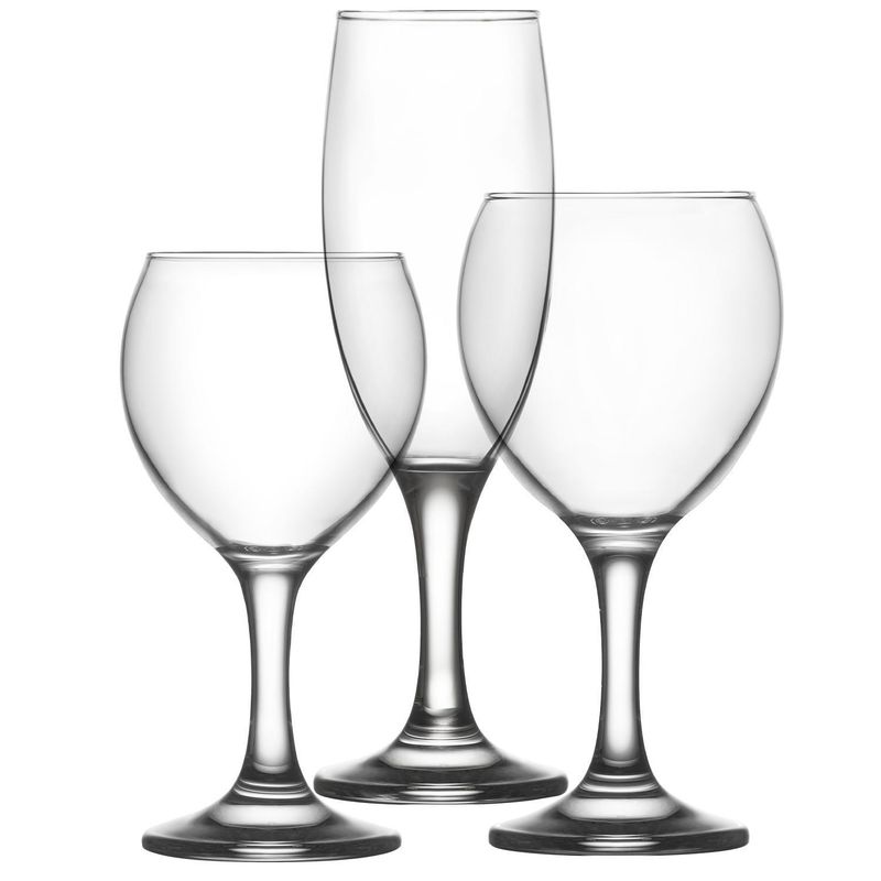 LAV - Set 18 Copas de Vino tinto 260 ml Vidrio Transparente