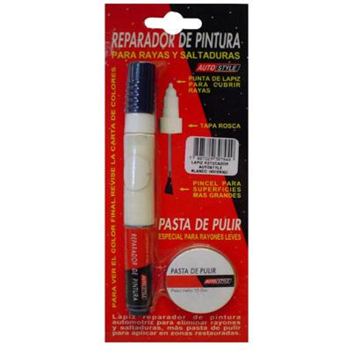 AUTOSTYLE - Lápiz Reparador de Pintura Autostyle Blanco Invierno para Auto