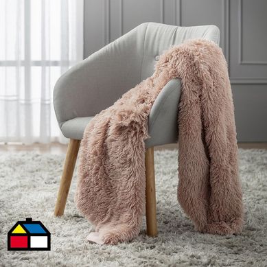 Manta boho shag 125x150 cm rosa