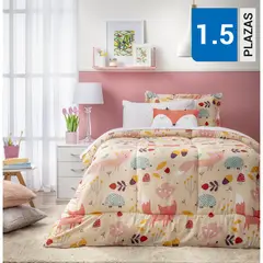 JUST HOME COLLECTION - Combo plumón cojín sábana niño 1,5 plazas