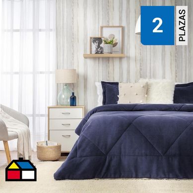 Plumn nrdico solid 2 plazas azul