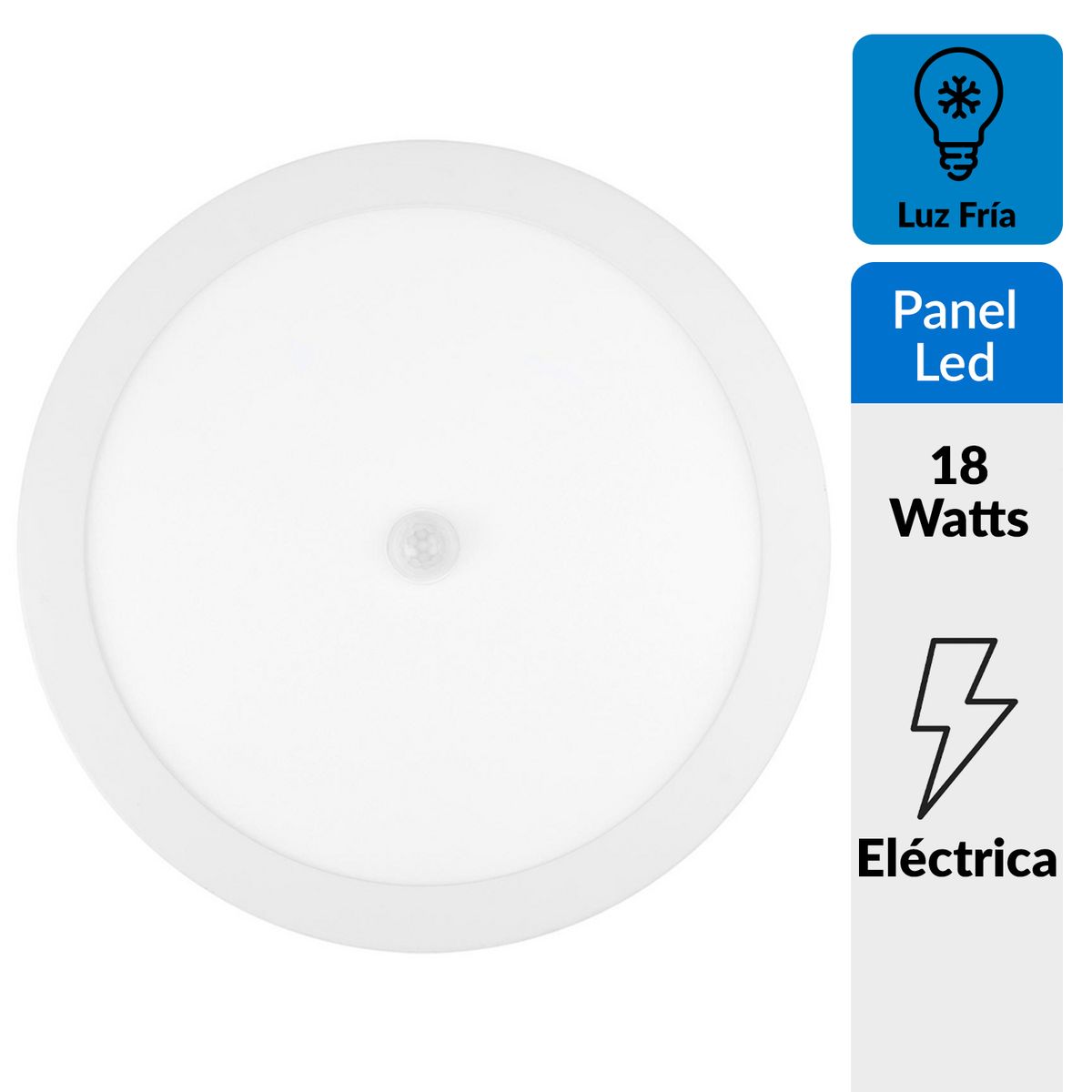 DAIRU - Panel Led Sobrepuesto Blanco Plástico con Sensor 18 W Luz Fría