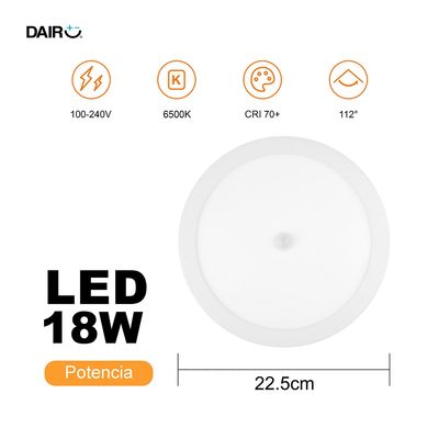 Imagen 2 del producto Panel Led Sobrepuesto Circular Blanco 18W Luz Fría con Sensor Movimiento
