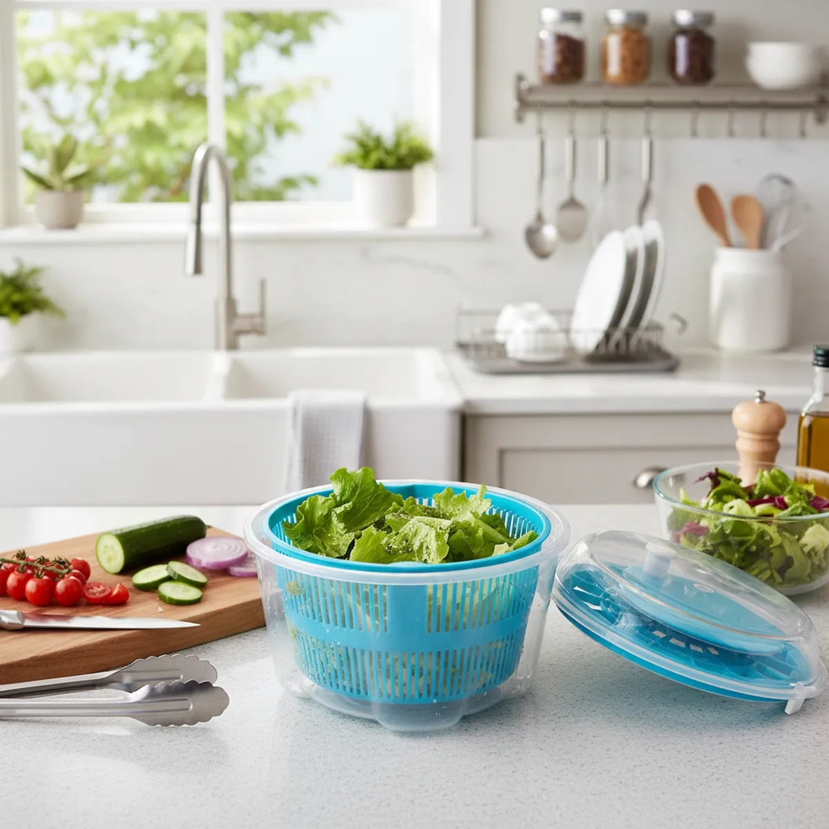 JUST HOME COLLECTION - Centrífuga De Verduras Just Home Collection 4.4 Litros Turquesa/blanco