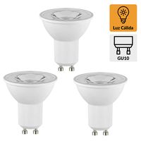 Pack 3 Ampolletas Led 4 W GU10 370 lm Luz Cálida