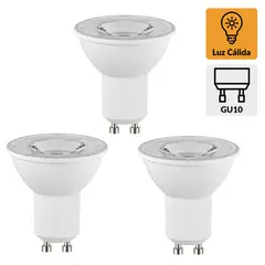 DAIRU - Pack 3 Ampolletas Led 4 W GU10 370 lm Luz Cálida