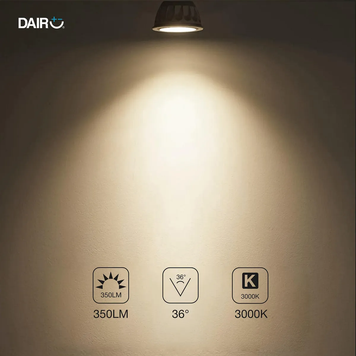 DAIRU - Pack 3 Ampolletas Led 4 W GU10 370 lm Luz Cálida
