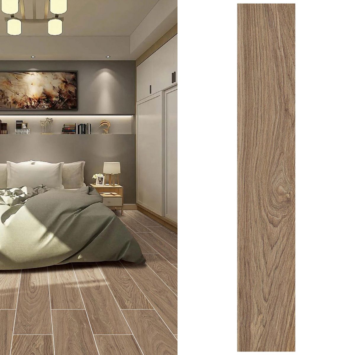 HOLZTEK - Porcelanato 20x120 cm Ribe Café 1.2 m2