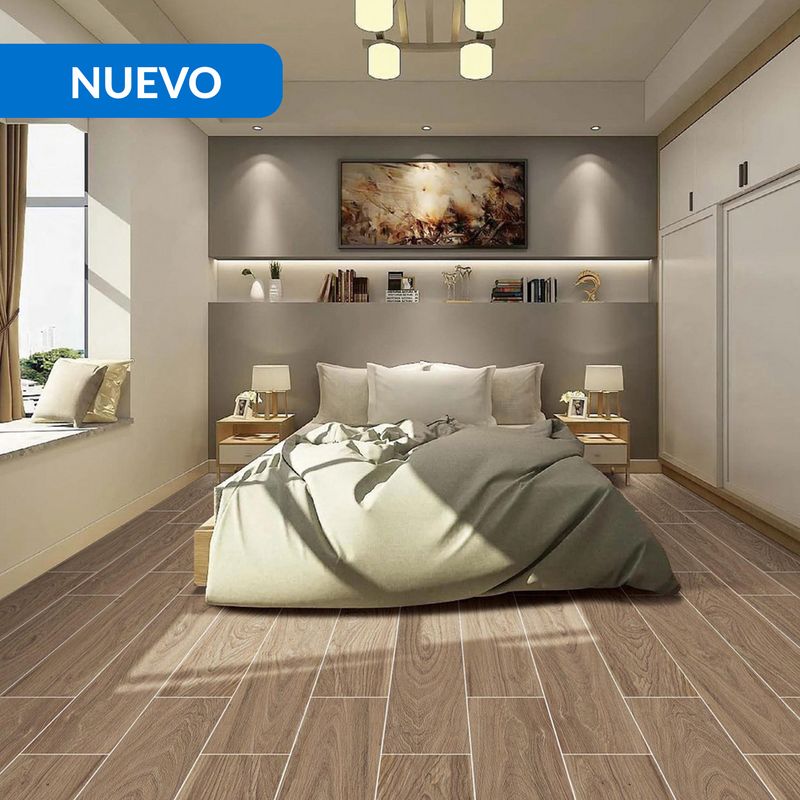 HOLZTEK - Porcelanato 20x120 cm Ribe Café 1.2 m2