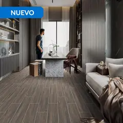 HOLZTEK - Porcelanato 20x120 cm Kalmar Café Oscuro 1.2 m2