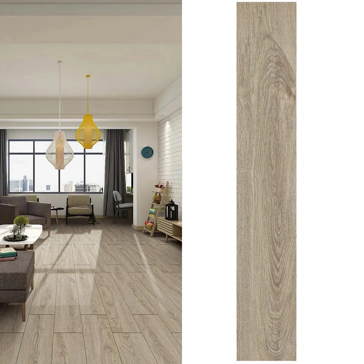 HOLZTEK - Porcelanato 20x120 cm Malmo Café 1.2 m2