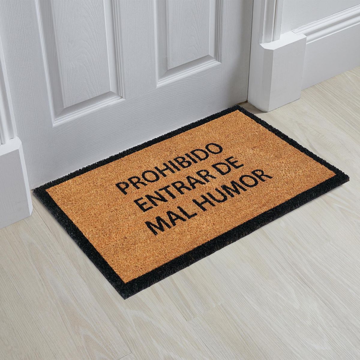 JUST HOME COLLECTION - Limpiapiés Prohibido Mal Humor 45x75 cm PVC Natural