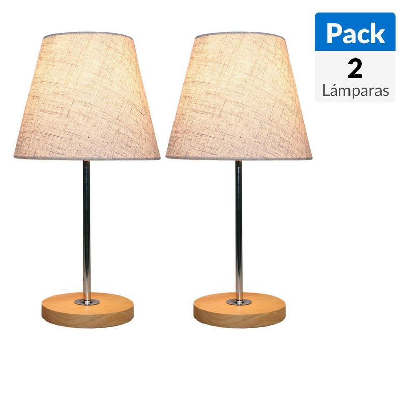 JUST HOME COLLECTION - Pack 2 lámparas de mesa E27 Natural