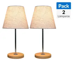 JUST HOME COLLECTION - Pack 2 lámparas de mesa E27 Natural