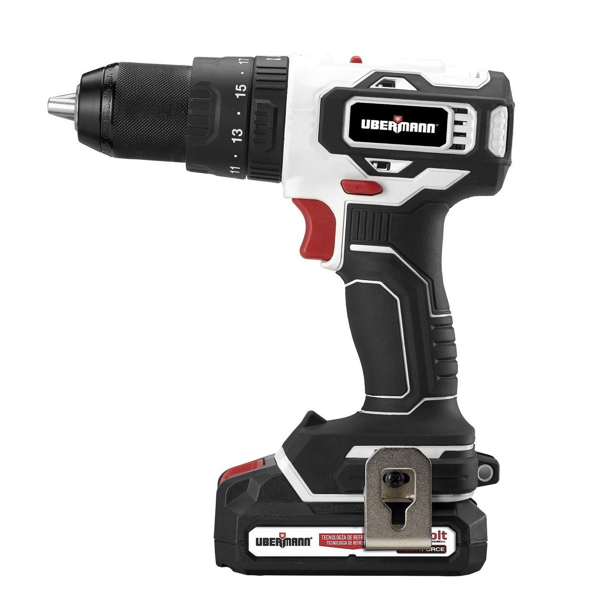 UBERMANN - Kit Taladro Percutor 20 V+ Esmeril 4 1/2" 20 V + 2 Baterías 2AH + Cargador