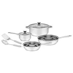 JUST HOME COLLECTION - Batería de cocina 8 piezas belly acero inoxidable
