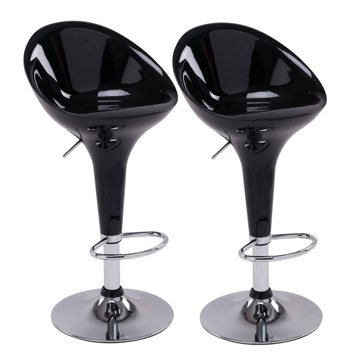 JUST HOME COLLECTION - Set de 2 Sillas Bar Cadiz Negro 99x45x45 cm