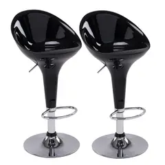 JUST HOME COLLECTION - Set de 2 Sillas Bar Cadiz Negro 99x45x45 cm