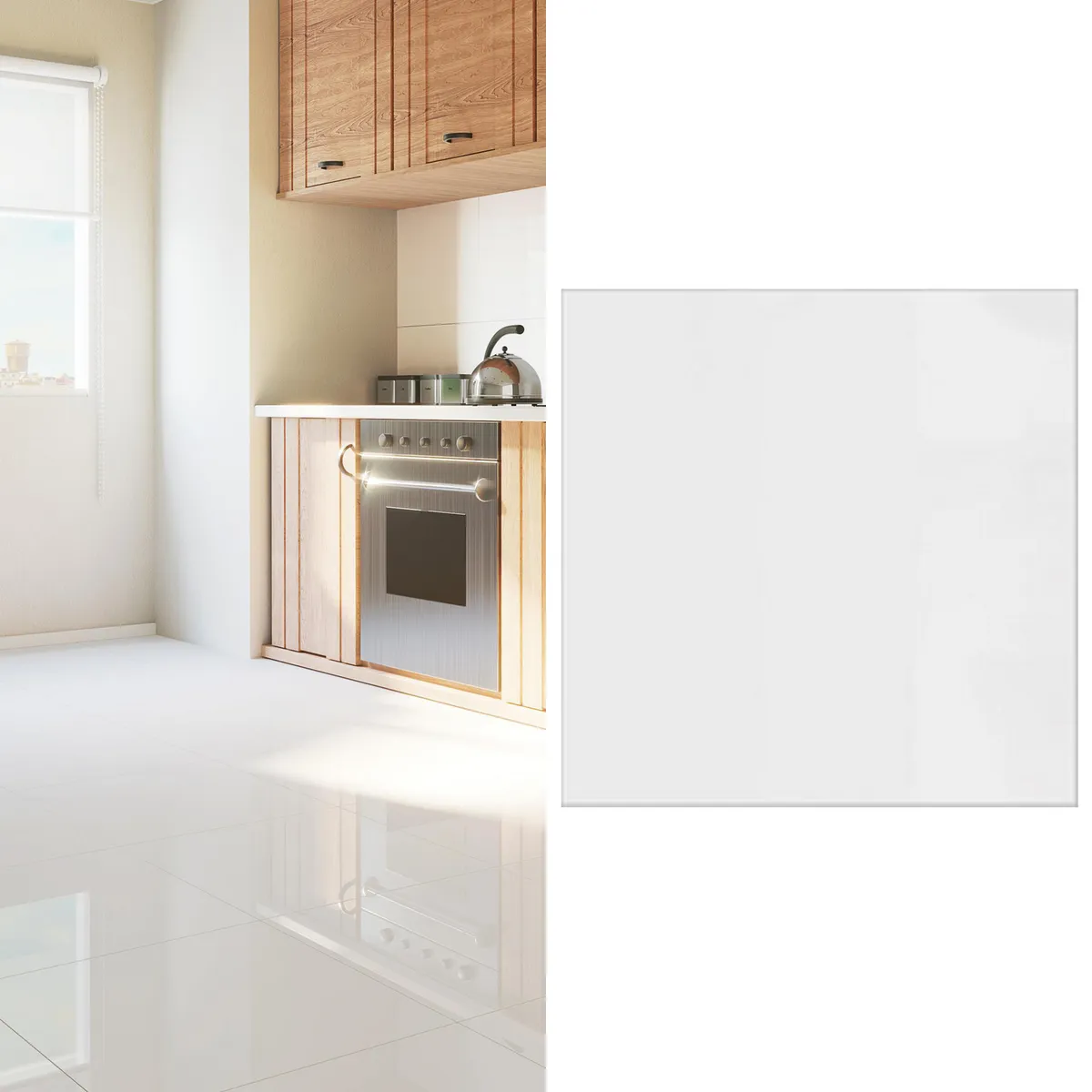 HOLZTEK - Porcelanato 60x60 cm Pure White Blanco 1.44 m2