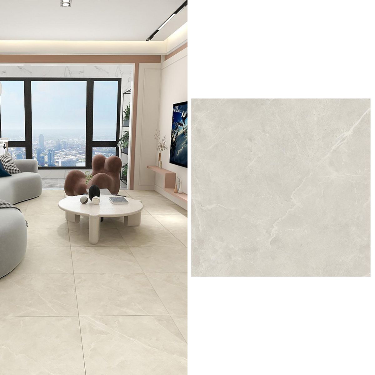 HOLZTEK - Porcelanato 60x60 cm Veta White Blanco 1.44 m2