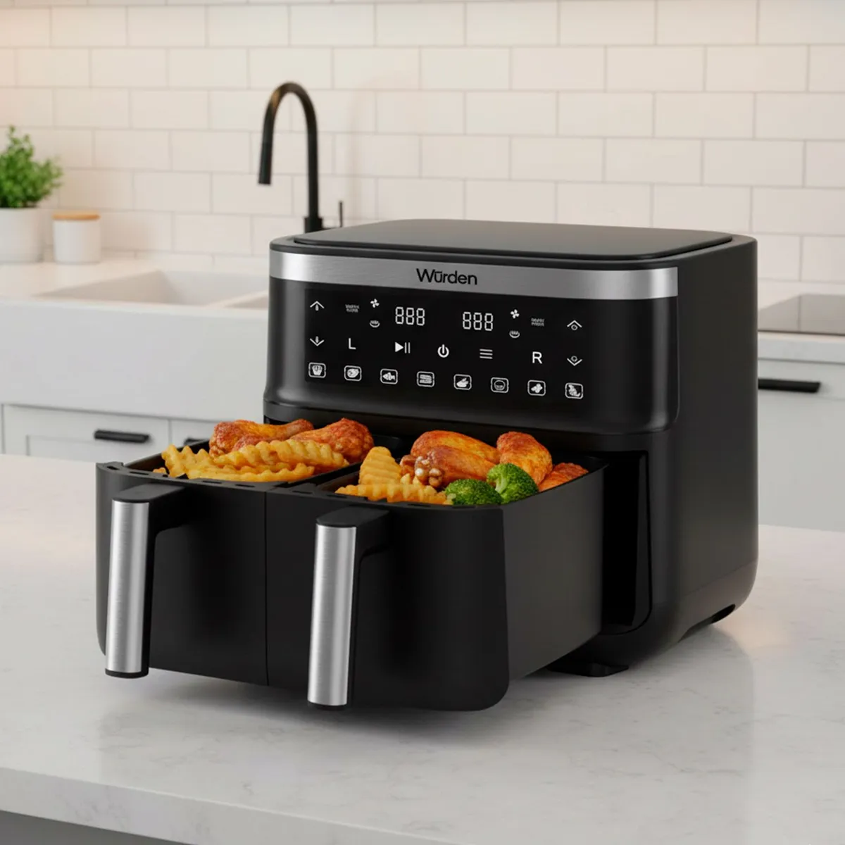 WURDEN - Freidora de Aire Doble 8 Litros WFR-DUOCHEF8