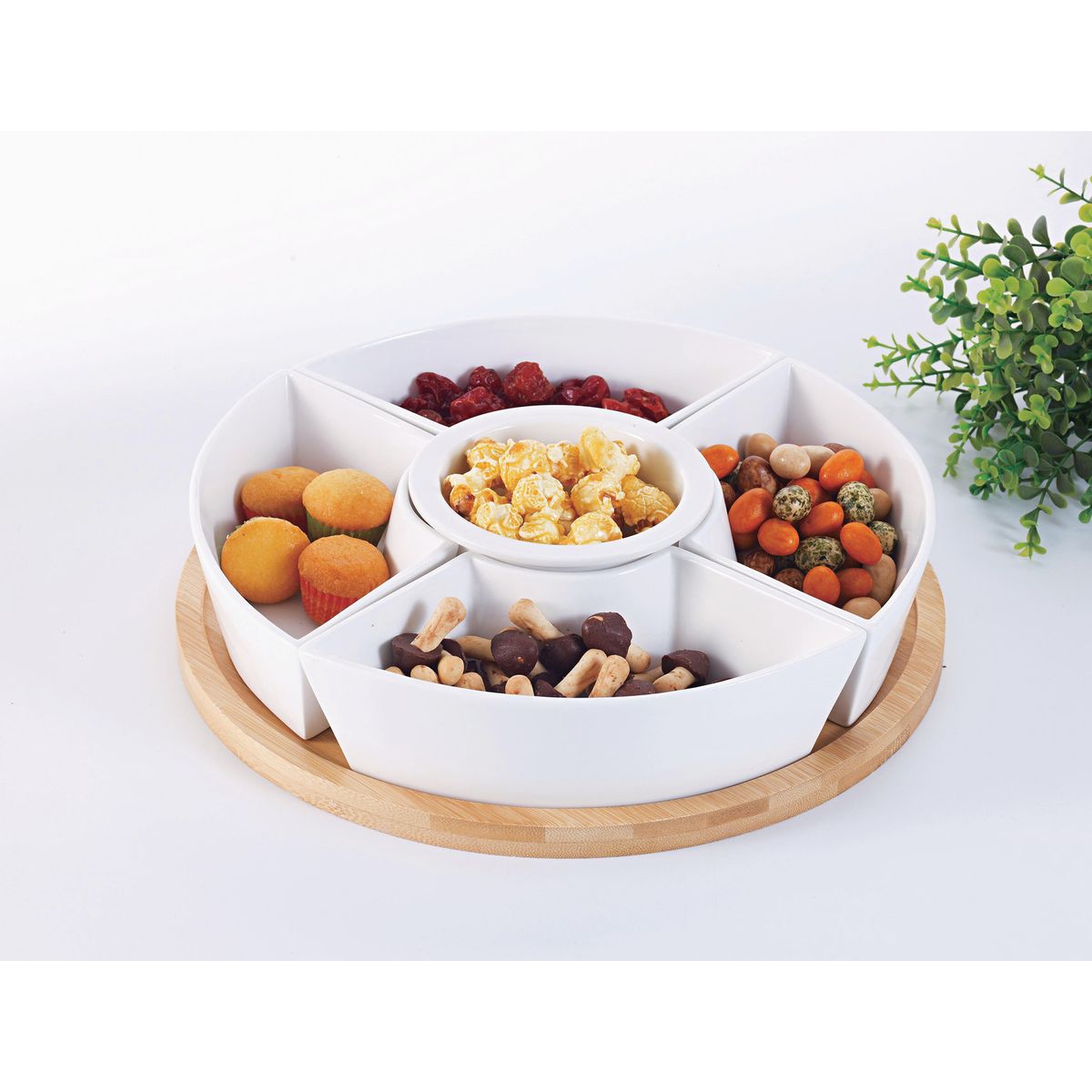 JUST HOME COLLECTION - Bowl snack 5 divisiones base bambú