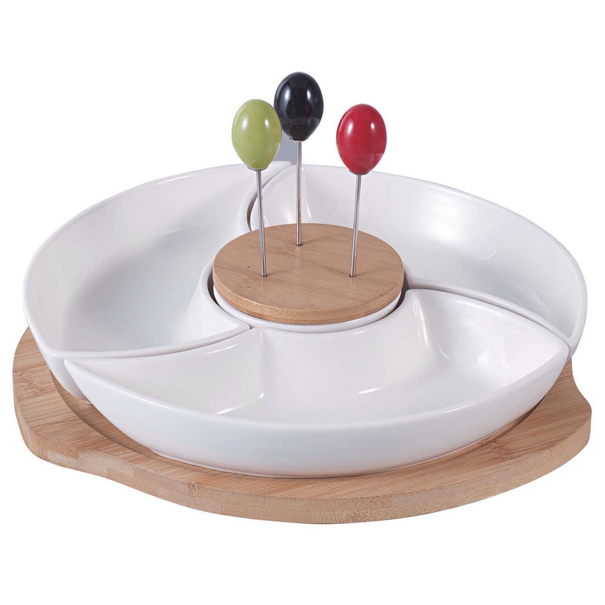 JUST HOME COLLECTION - Bowl 3 divisiones base bambú 3 trinches