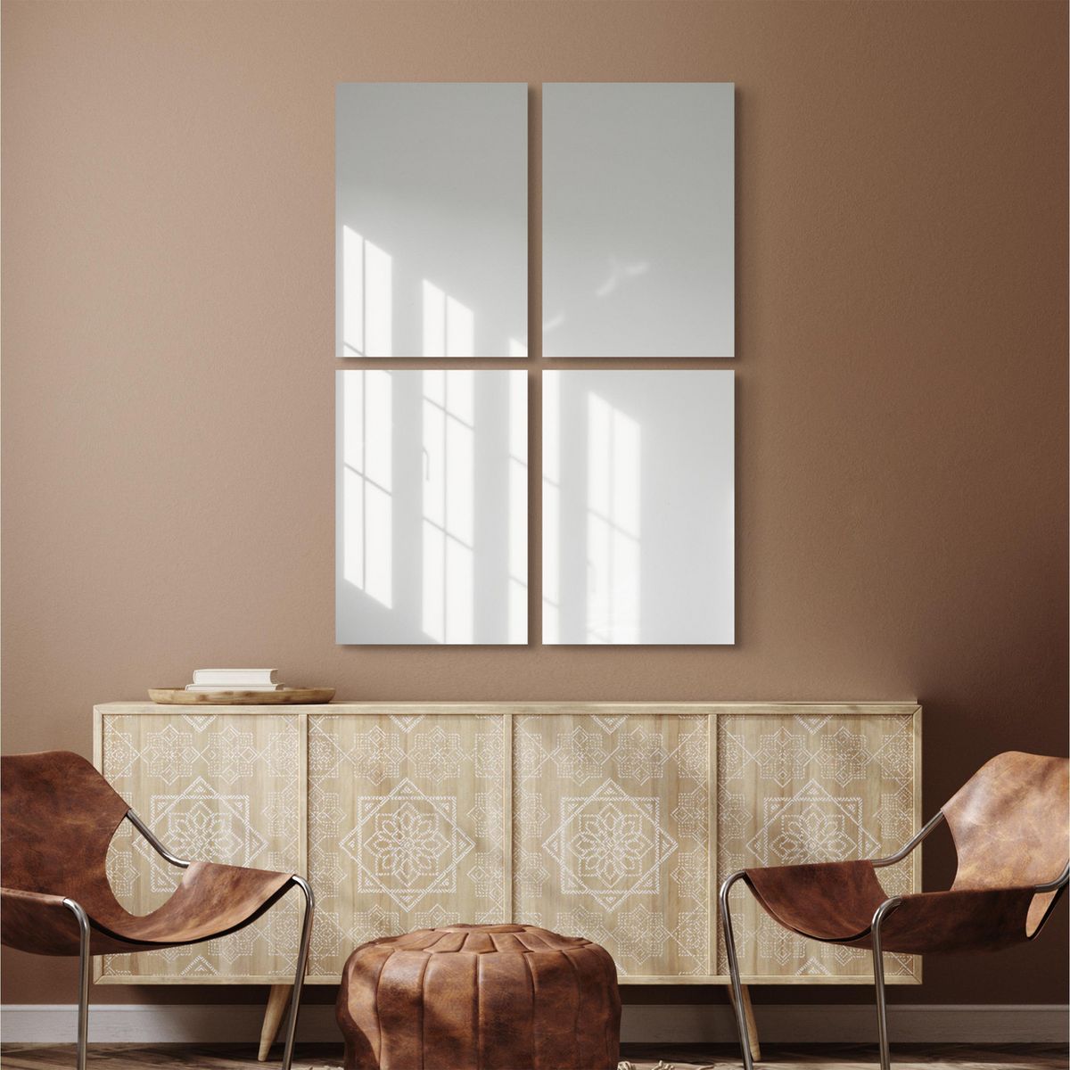 JUST HOME COLLECTION - Set de 4 espejos cuadrado