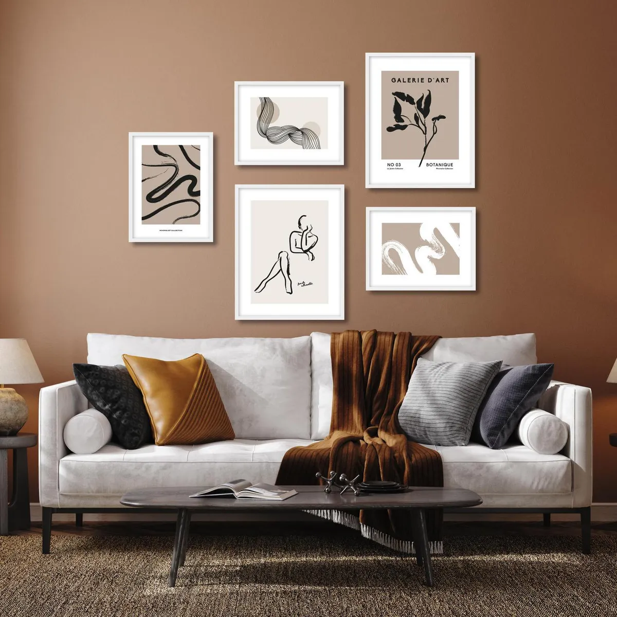 JUST HOME COLLECTION - Set de 5 Cuadros Vintage 40x50 cm