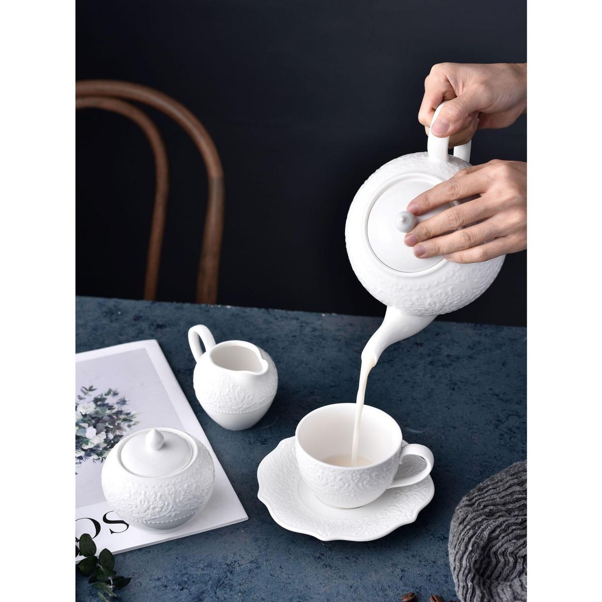 JUST HOME COLLECTION - Tetera Porcelana 1000 ml Blanco