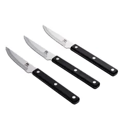 JUST HOME COLLECTION - Set Cuchillos Sierra/Carne 3 Unidades Acero inoxidable