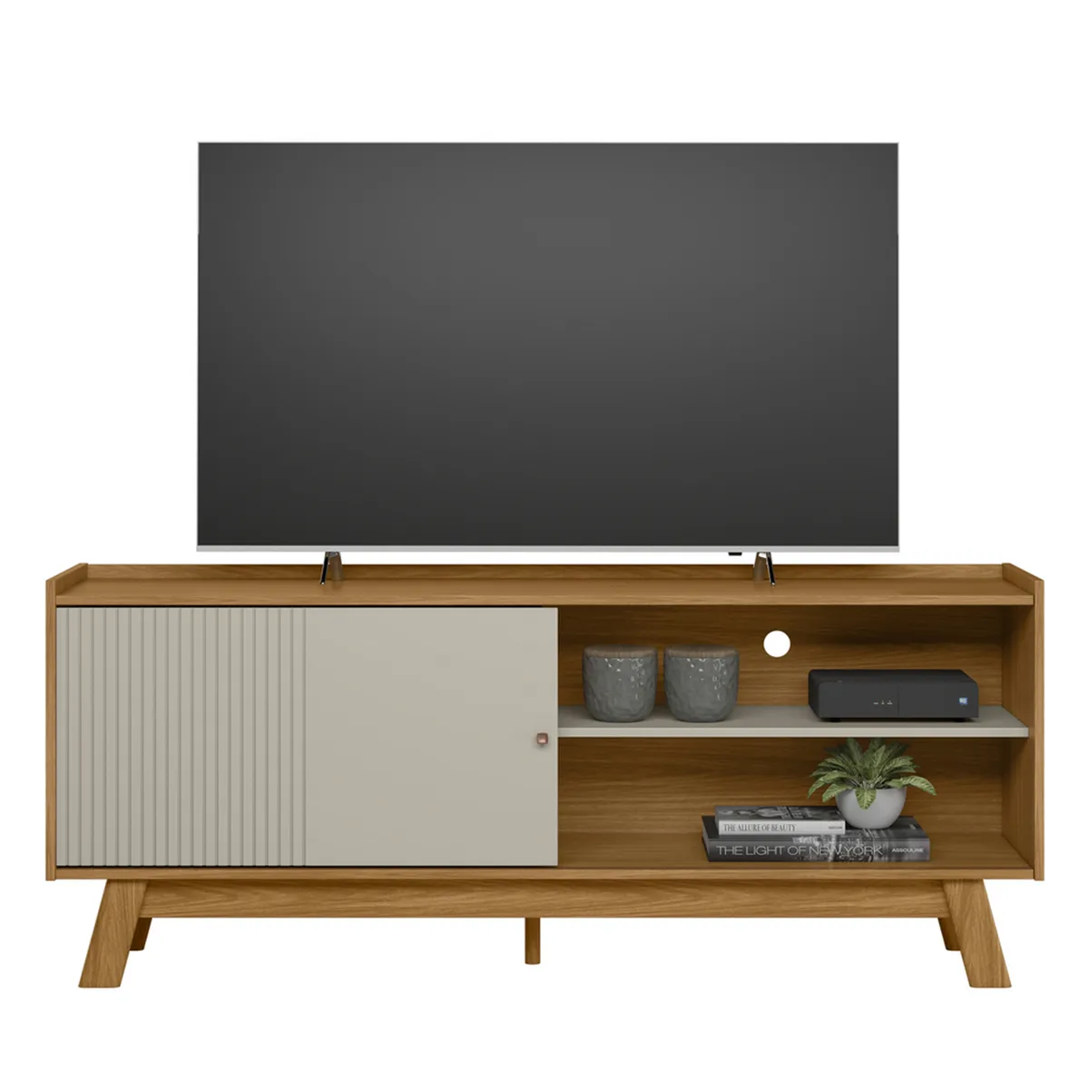 JUST HOME COLLECTION - Mesa 65 " Aurum Natural/Blanco 160x66x36 cm